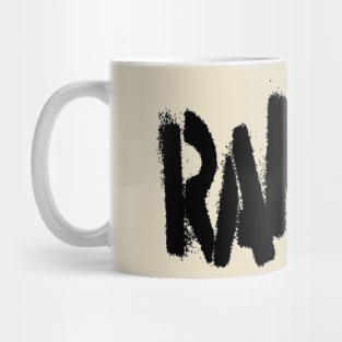 rancid black text Mug